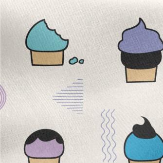 Cartoon Cup Cake Jersey Backed Fleece