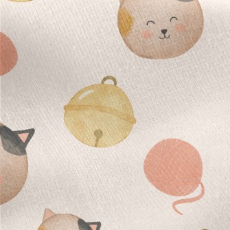 Watercolor Calico Cat Jersey Backed Fleece
