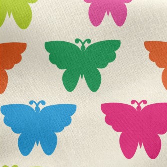 Colorful Butterfly Silhouettes Jersey Backed Fleece