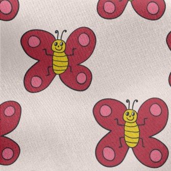 Red Butterfly Graffiti Jersey Backed Fleece