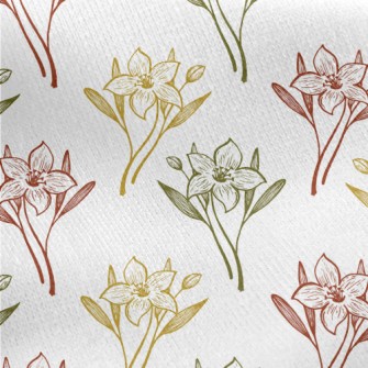 Colored Lilies And Daffodils Jersey Backed Fleece