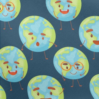 Cute Happy Earth Pongee