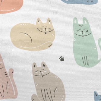 Colorful Tranquil Cat Pongee