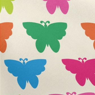 Colorful Butterfly Silhouettes Pongee