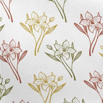 Colored Lilies And Daffodils Pongee