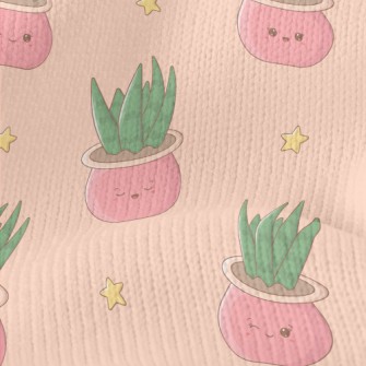 Cute Aloe Vera Pot Stretch Jersey