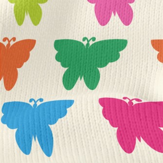Colorful Butterfly Silhouettes Stretch Jersey