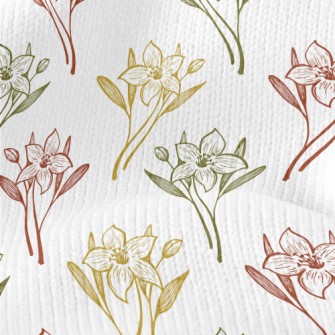 Colored Lilies And Daffodils Stretch Jersey