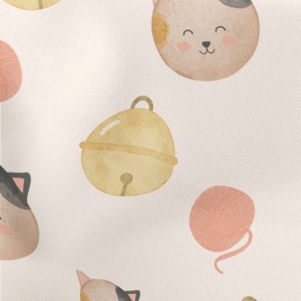 Watercolor Calico Cat Lightweight Cotton Poplin