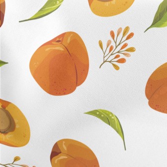 Hand Drawn Peaches Lightweight Cotton Poplin