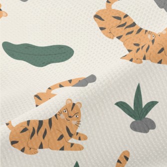 Tropical Leaves And Resting Ti Piqué