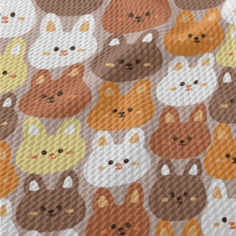 Cute Round-faced Rabbit With C Birdseye Piqué