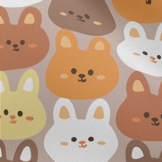 Cute Round-faced Rabbit With C Chiffon