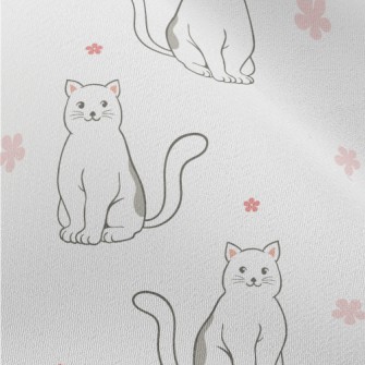 Black And White Cat And Flower Chiffon