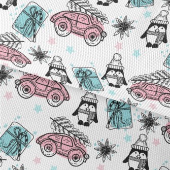 Christmas Penguin And Gift Car Waterproof Oxford