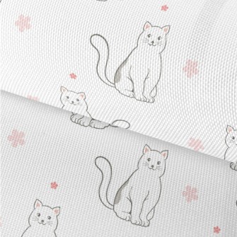 Black And White Cat And Flower Waterproof Oxford