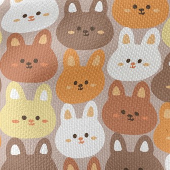 Cute Round-faced Rabbit With C Waterproof Canvas