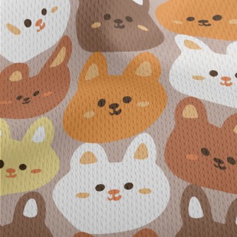 Cute Round-faced Rabbit With C Athletic Mesh Flat Back