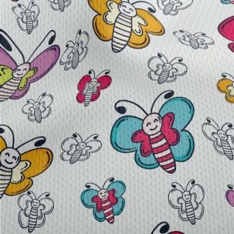 Smiling Colorful Butterfly Athletic Mesh Flat Back