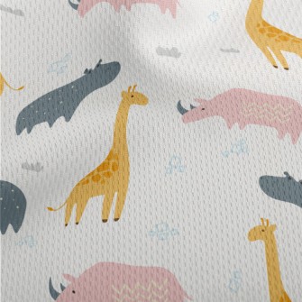 Cute Color Block Animals Athletic Mesh Flat Back