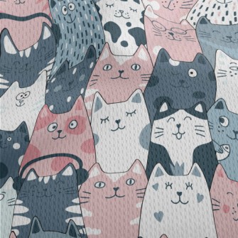 Funny Cute Cat And Fish Athletic Mesh Flat Back