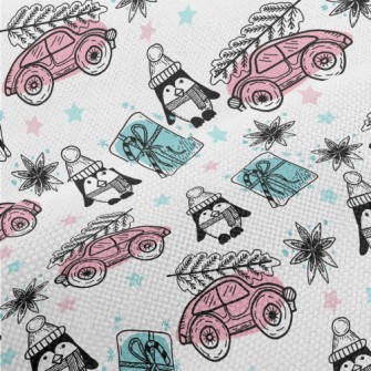 Christmas Penguin And Gift Car Performance Linen