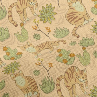 Hand Drawn Cactus Dunes And Ca Performance Linen
