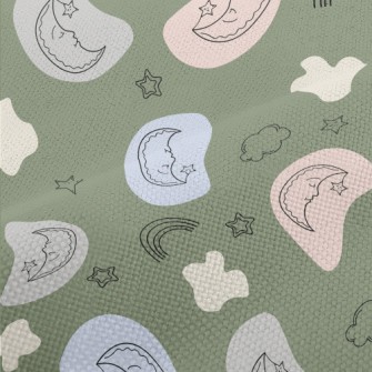 Doodle Moon And Stars Rainbow Performance Linen