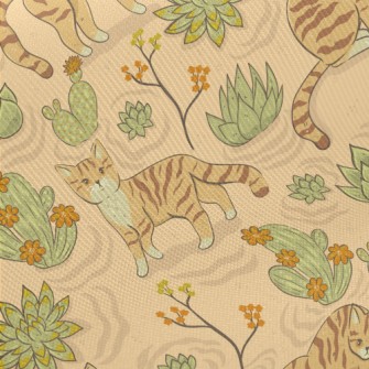 Hand Drawn Cactus Dunes And Ca Twill