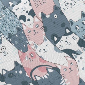 Funny Cute Cat And Fish Twill