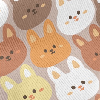 Cute Round-faced Rabbit With C Standard Corduroy