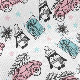 Christmas Penguin And Gift Car Standard Corduroy