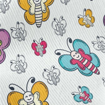 Smiling Colorful Butterfly Standard Corduroy