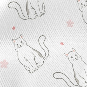 Black And White Cat And Flower Standard Corduroy
