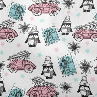 Christmas Penguin And Gift Car Dobby