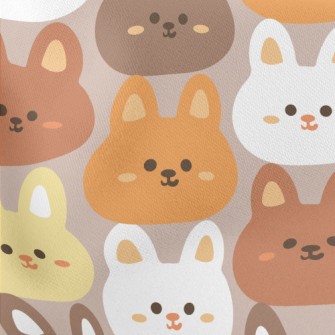 Cute Round-faced Rabbit With C Stretch Ponte