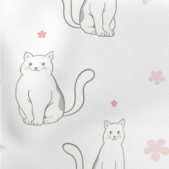 Black And White Cat And Flower Stretch Ponte