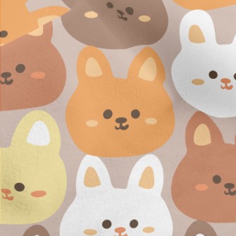 Cute Round-faced Rabbit With C Micro Fleece