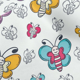 Smiling Colorful Butterfly Micro Fleece