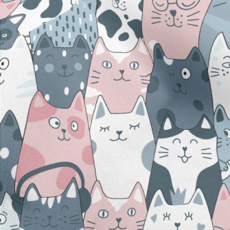 Funny Cute Cat And Fish Micro Fleece
