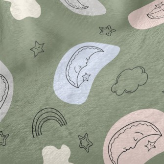 Doodle Moon And Stars Rainbow Minky