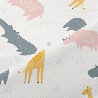 Cute Color Block Animals Piqué
