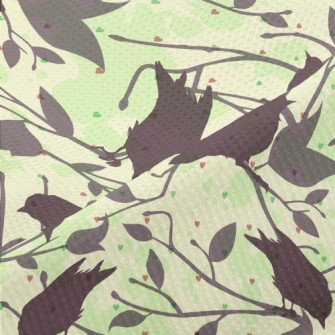 Detailed Silhouette Of A Bird Piqué