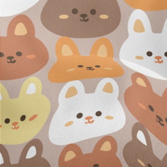 Cute Round-faced Rabbit With C Lightweight Performance Linen