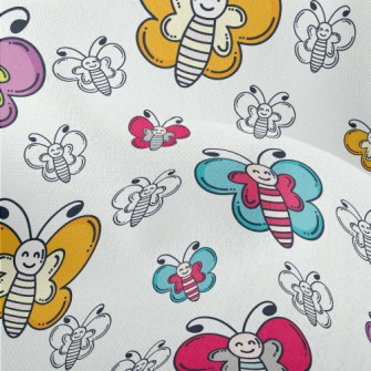 Smiling Colorful Butterfly Lightweight Performance Linen
