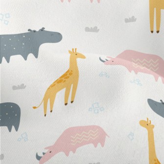 Cute Color Block Animals Lightweight Performance Linen