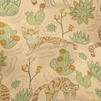 Hand Drawn Cactus Dunes And Ca Lightweight Performance Linen