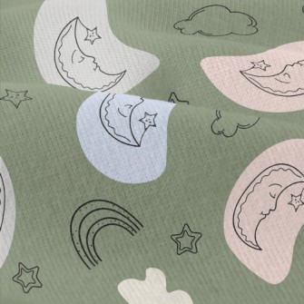 Doodle Moon And Stars Rainbow Modern Jersey