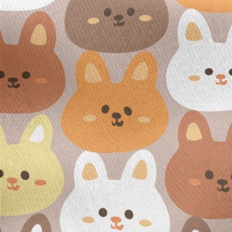 Cute Round-faced Rabbit With C Jersey Backed Fleece