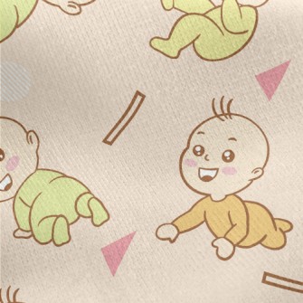 Baby Learning To Crawl Jersey Backed Fleece